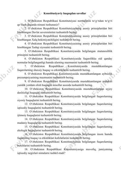 o‘zbekiston respublikasi konstitusiyasi — DOCX