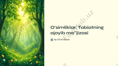 o'simliklar: tabiatning ajoyib mo'jizasi — PDF