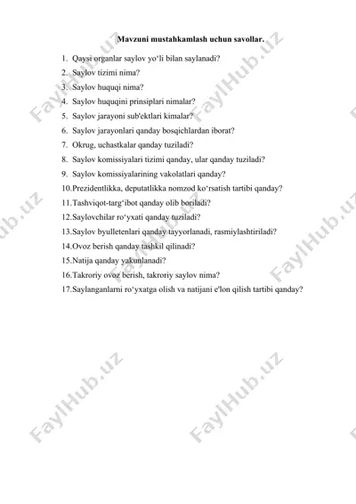 saylov tizimi — DOCX