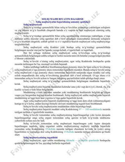 soliq majburiyatini bajarish — DOCX