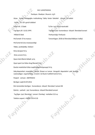 shodiyor pardayev — DOCX
