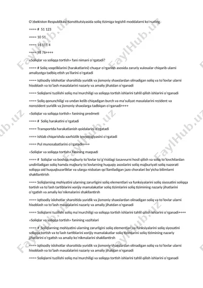 soliq va soliqqa tortish — DOCX