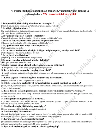 to’qimachilik matolarini ishlab chiqarish, yaratilgan yangi texnika va texhologiyalar — DOC