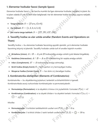 puasson teoremasi (poisson's theorem) — DOCX
