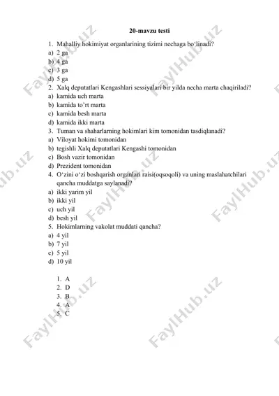 20-mavzu testi — DOCX
