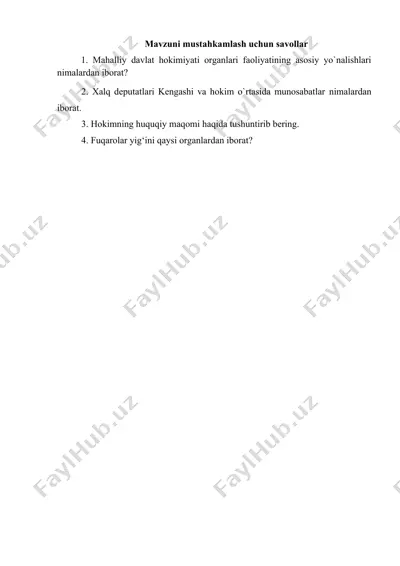 davlat hokimiyati organlari va fuqarolar munosabatlari — DOCX