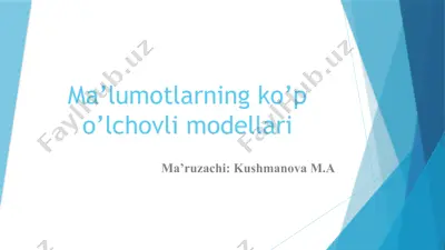 ko'p o'lchovli modellari — PPTX