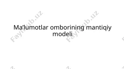 ma'lumotlar ombori — PPTX