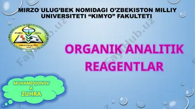 organik analitik reagentlar — PPTX
