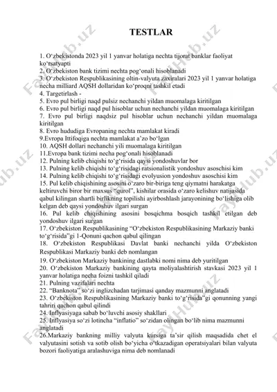 tijorat banklari faoliyati — DOCX
