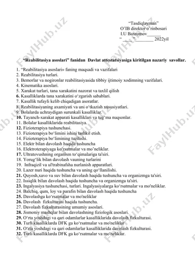 reabilitasiya asoslari — DOCX