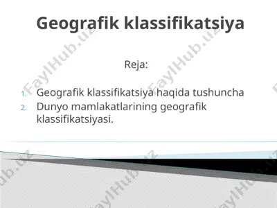 geografik klassifikatsiya — PPTX