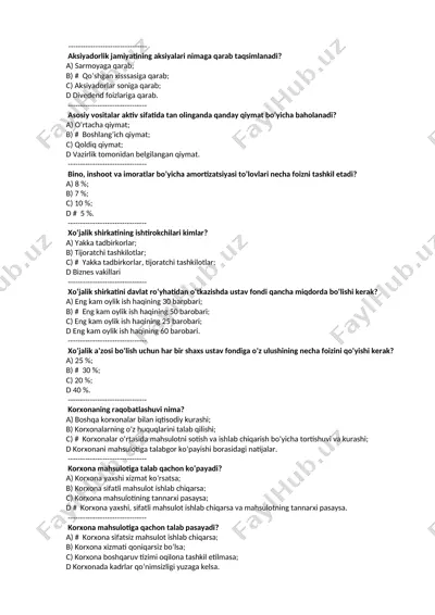 aksiyadorlik jamiyatining asosiy printsiplari — DOCX