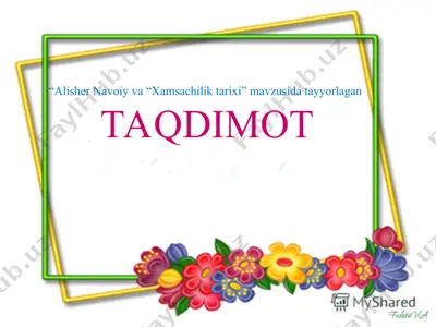 alisher navoiy va xamsachilik tarixi — PPT