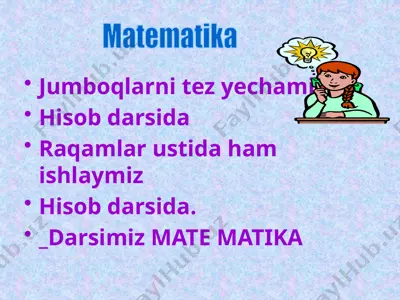 hisob darsida matematika — PPTX