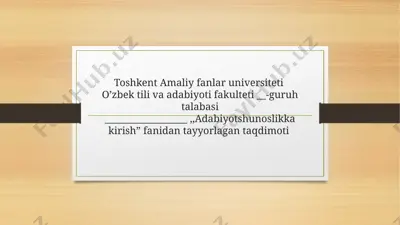 "mumtoz adabiyotning lirik janrlari" — PPTX
