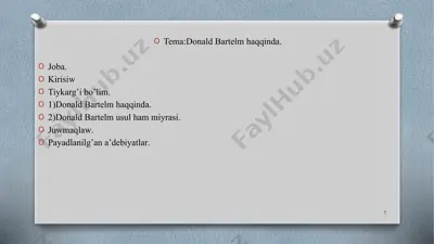 donald barthelme haqida — PPTX