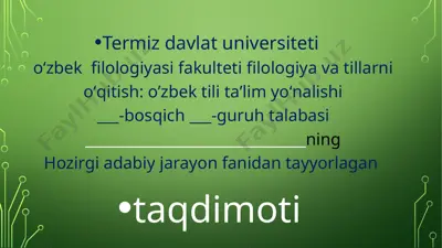 asad dilmurod romanlari tahlili — PPTX