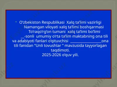 "unli tovushlar" — PPTX