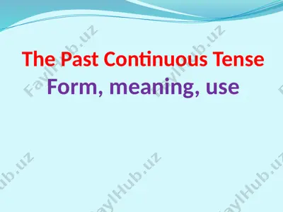 the past continuous tense — PPTX