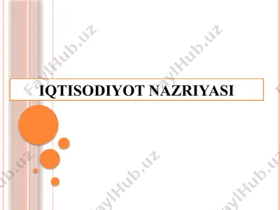 iqtisodiyot nazriyasi — PPTX