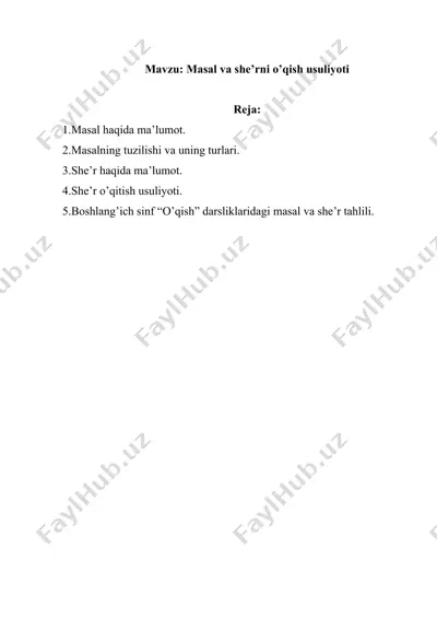 masal va she’rni o’qish usuliyoti — DOCX