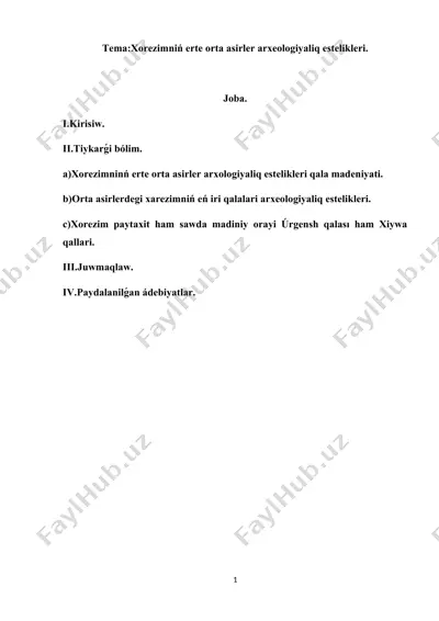 xorezim mádeniyati — DOCX