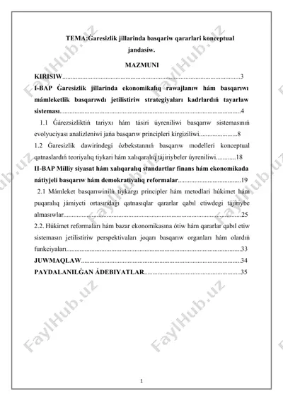 **basqariw sistemalarining jetilistiriw strategiyalari** — DOCX
