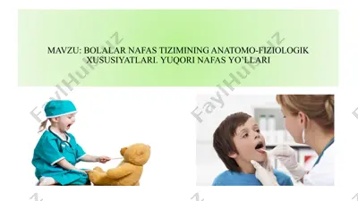 bolalar nafas tizimining anatomо-fiziologik xususiyatlari. yuqori nafasyo’llari — PPTX