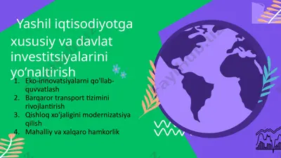 eko-innovatsiyalarni qo'llab-quvvatlash — PPTX