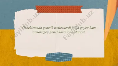 genetika va zamanagoy biologiya tavsifi — PPTX