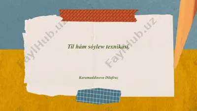tilhám sóylewtexnikasi — PPTX