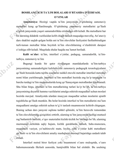 interfaol o'yinlar ta'limi — DOCX