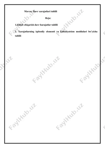 davr xarajatlari tahlili — DOCX