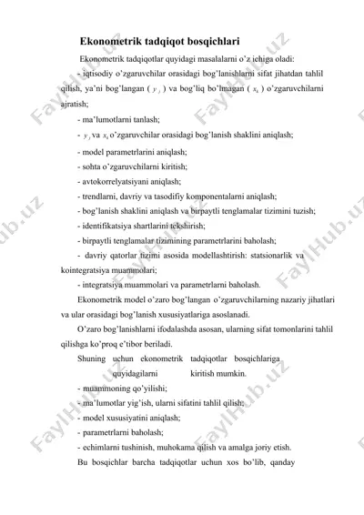 ekonometrik tadqiqotlar — DOCX