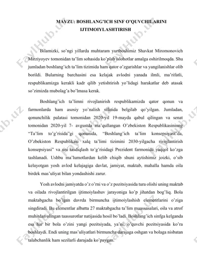 boshlang’ich ta’limni rivojlanish — DOCX