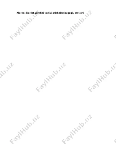 davlat xaridini tashkil etishning huquqiy asoslari — DOCX