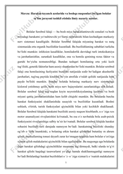 bolalar serebral falaj — DOCX