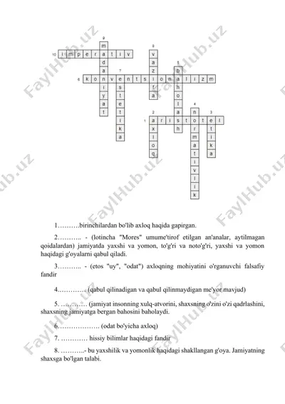 axloq va madaniyat — DOCX