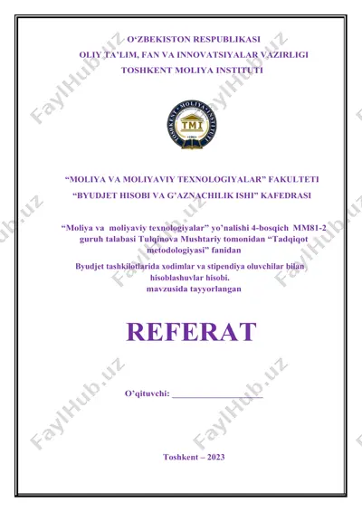 hisoblar hisobi tayyorlash reja — DOCX