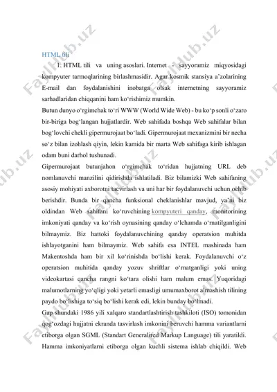 html tili — DOCX