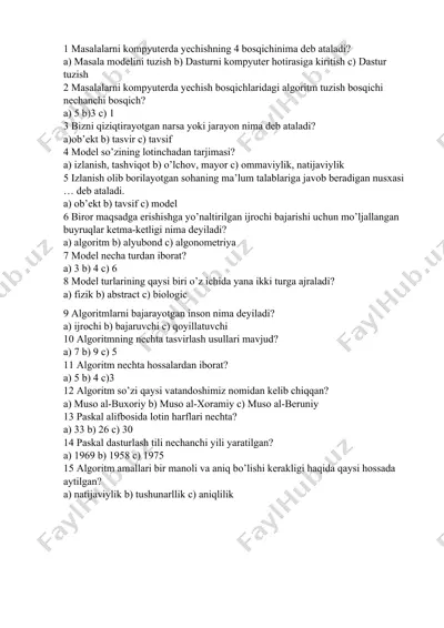 algoritm va model — DOCX