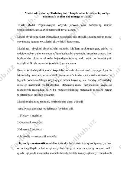 modellashtirish — DOCX