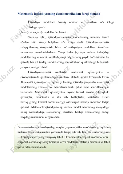iqtisodiy-matematik modellarni tasniflash — DOCX