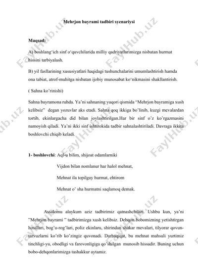 mehrjon bayrami tadbiri syenariysi — DOCX