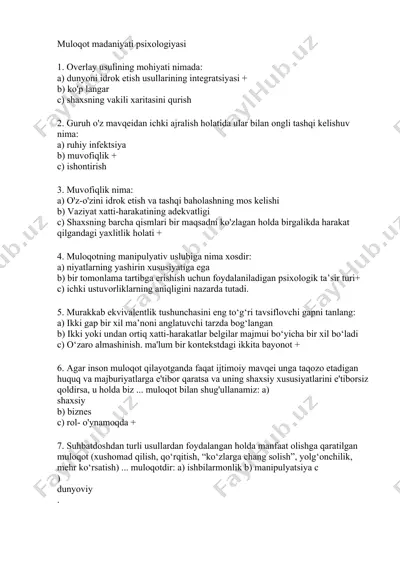 muloqot madaniyati psixologiyasi — DOCX
