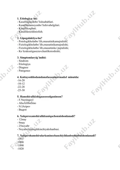 hamshiralik test baza 500 javoblari bilan — DOCX