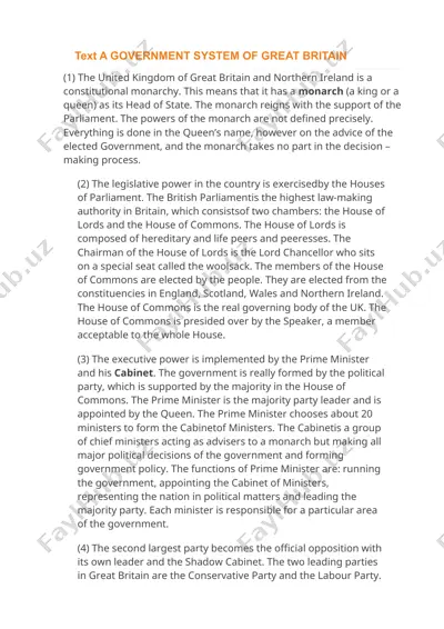 government system of great britain — DOCX