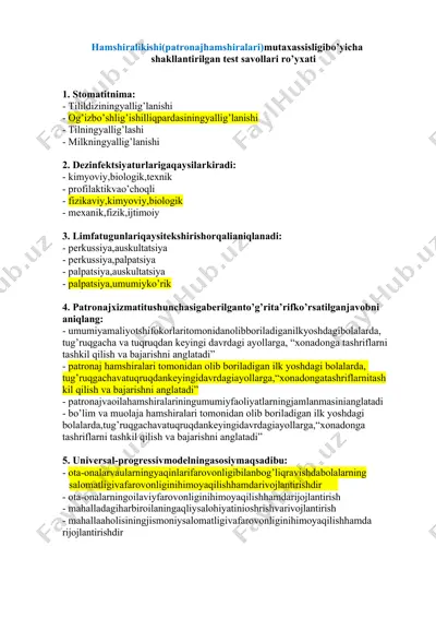 agros med patronajlar test javoblari 500ta — DOCX