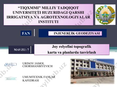 joy relyefini topografik karta va planlarda tasvirlash — PPT